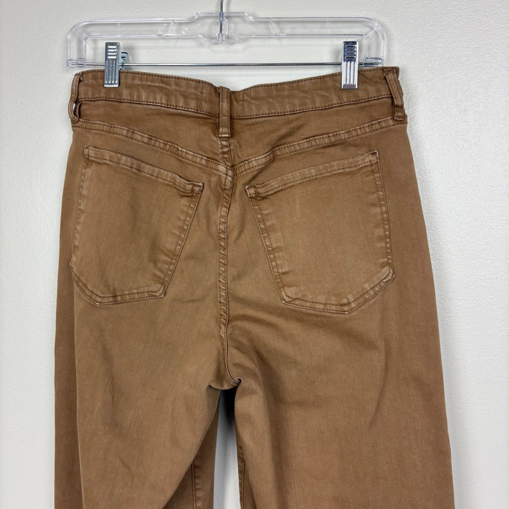 Oat New York‎ High Rise Wide Leg Cropped Jeans Size 8/29 Harvest Brown Raw Hems - Picture 10 of 14